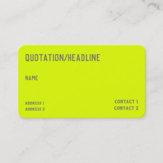 chartreuse yellow  -  QR code  - Business Card