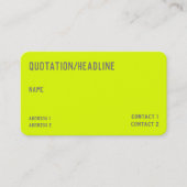 chartreuse yellow  -  QR code  - Business Card (Front)