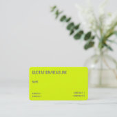 chartreuse yellow  -  QR code  - Business Card (Standing Front)