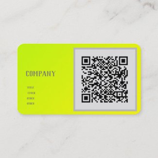 chartreuse yellow  -  QR code  - Business Card