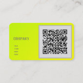 chartreuse yellow  -  QR code  - Business Card (Back)
