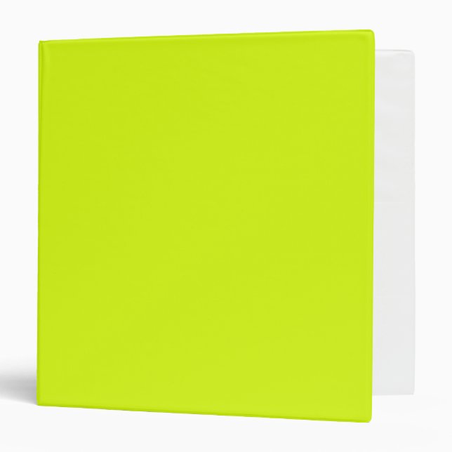 Chartreuse Yellow solid color 3 Ring Binder (Front/Inside)