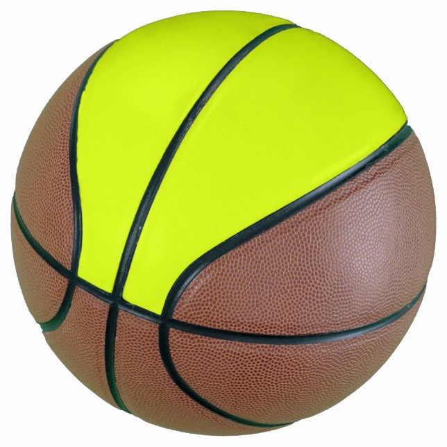 Chartreuse Yellow solid color Basketball (Angled)