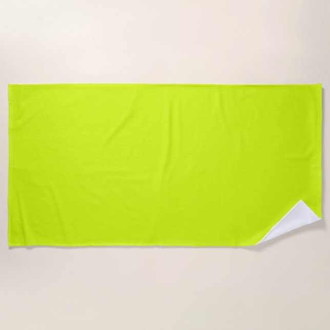  Chartreuse Yellow (solid color)  Beach Towel (Front)