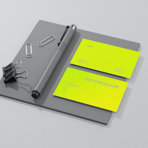 chartreuse yellow solid color business card