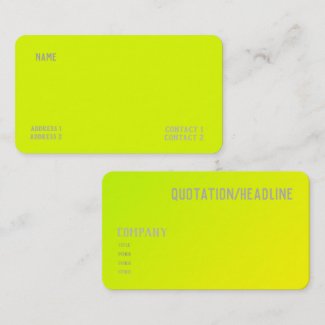 chartreuse yellow solid color business card