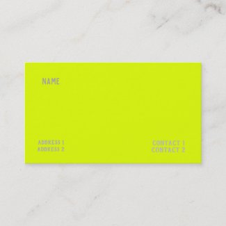 chartreuse yellow solid color business card