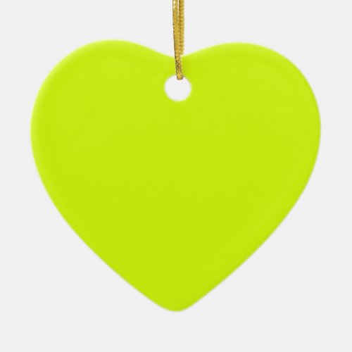  Chartreuse Yellow solid color  Ceramic Ornament