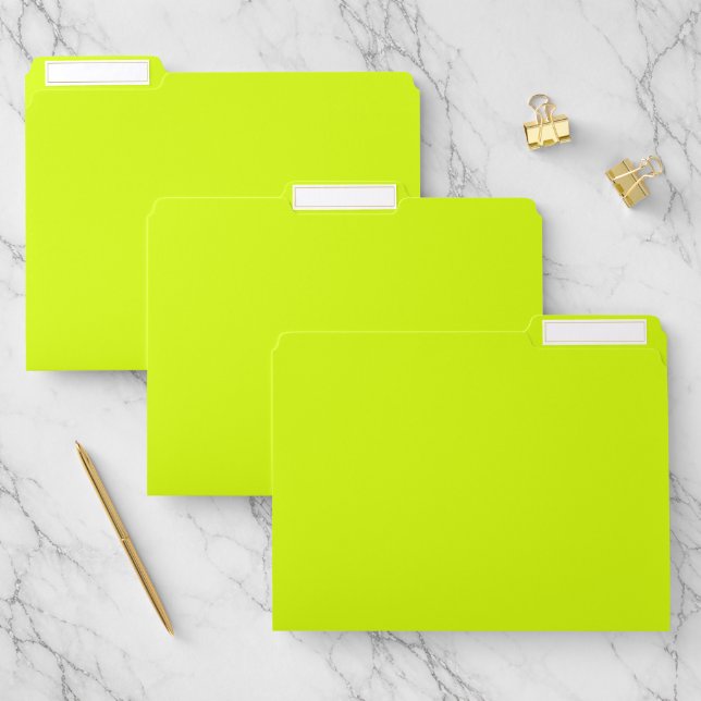 Chartreuse Yellow solid color File Folder (Set)