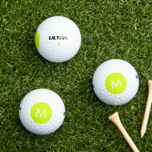 Chartreuse Yellow solid color Golf Balls (Insitu Grass)