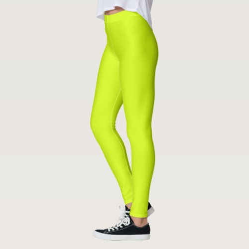  Chartreuse Yellow solid color  Leggings
