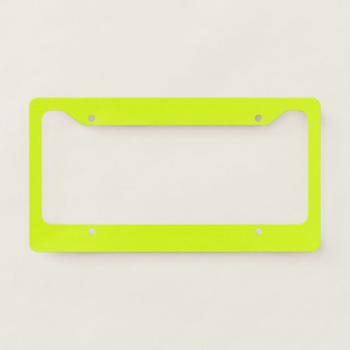  Chartreuse Yellow solid color  License Plate Frame