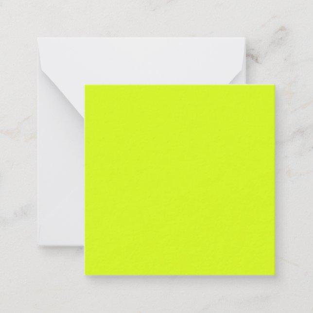  Chartreuse Yellow (solid color)  Note Card (Front)