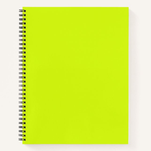 Chartreuse Yellow solid color Notebook (Front)