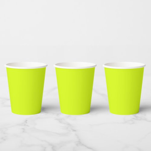 Chartreuse Yellow solid color  Paper Cups