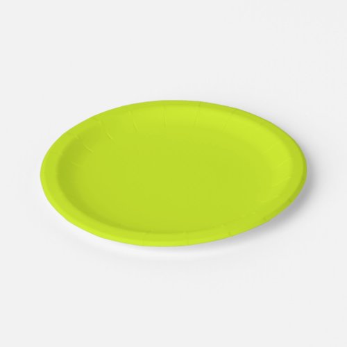 Chartreuse Yellow solid color  Paper Plates