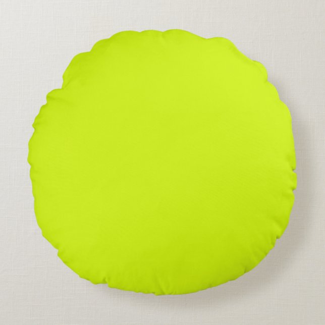 Chartreuse Yellow solid color Round Pillow (Front)