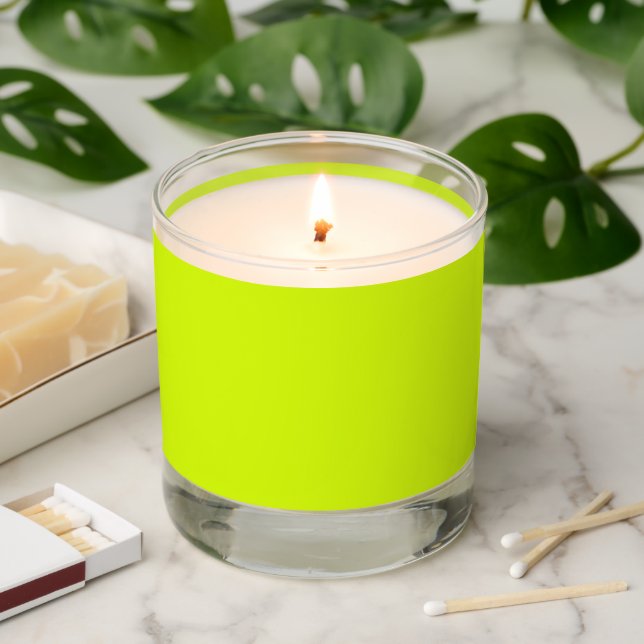 Chartreuse Yellow solid color Scented Candle (Lit)