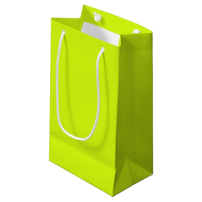 Chartreuse Yellow solid color Small Gift Bag (Front Angled)