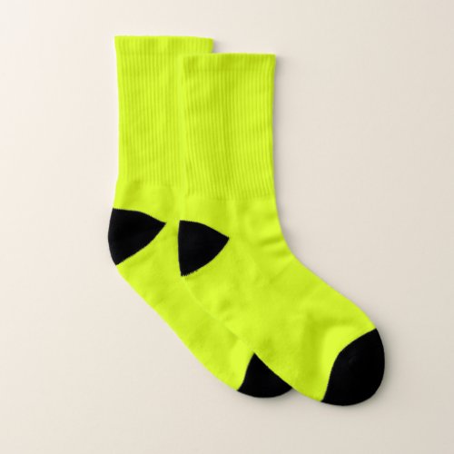  Chartreuse Yellow solid color  Socks