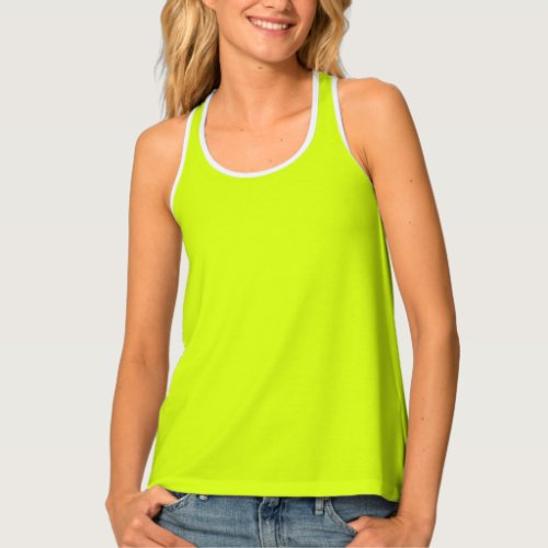  Chartreuse Yellow solid color  Tank Top