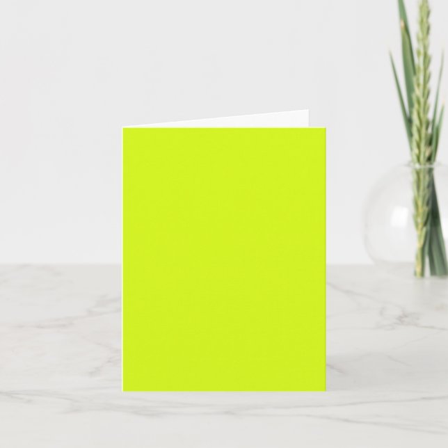 Chartreuse Yellow solid color Thank You Card (Front)