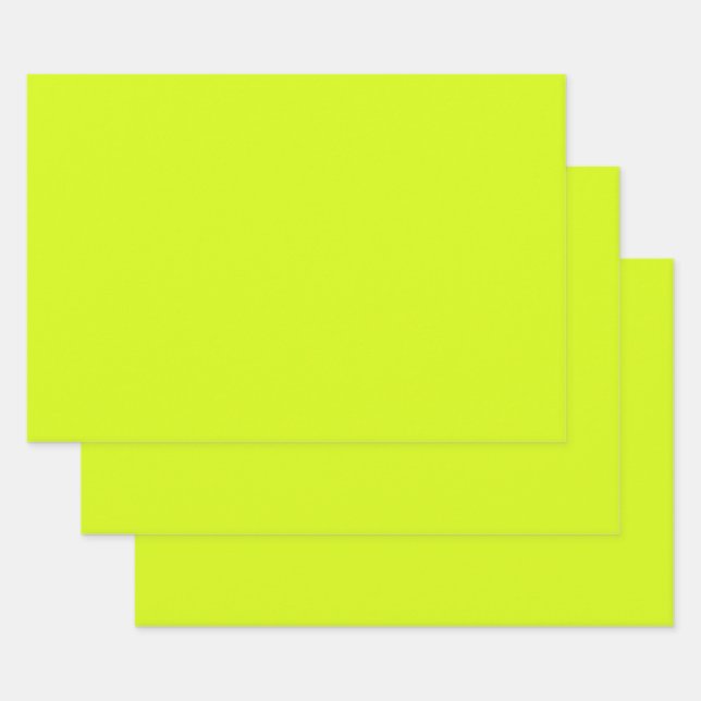 Chartreuse Yellow (solid color)  Wrapping Paper Sheets (Set)