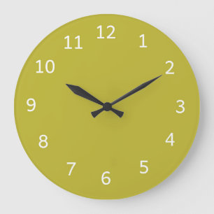 Chartreuse Yellowish Green Solid Color Minimalist  Large Clock