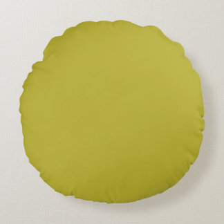 CHARTREUSE Yellowish Green Solid Color Round Pillow