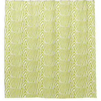 CHARTREUSE ZEBRA STRIPE SHOWER CURTAIN