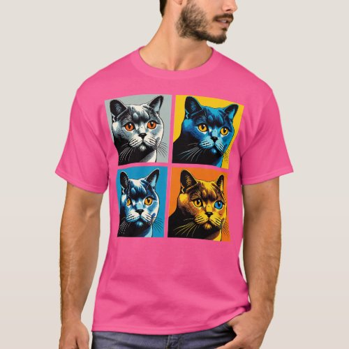 Chartreux Art Cat Lovers T_Shirt