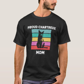 Chartreux Cat Mom Retro Sunset Vintage Aesthetic D T-Shirt