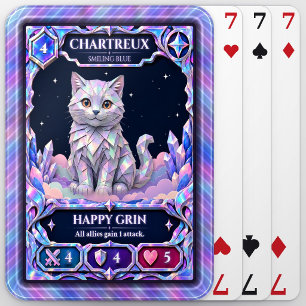 Chartreux Cat, Rainbow Foil Art Poker Cards