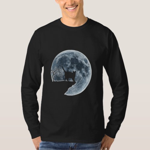 Chartreux Halloween Costume Moon Silhouette  T_Shirt