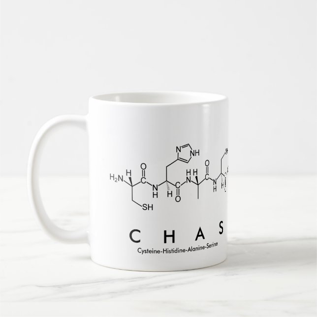 Chas peptide name mug (Left)