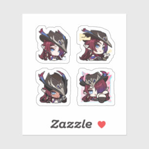 Chasca Genshin Impact 4 Pack Sticker Sheet