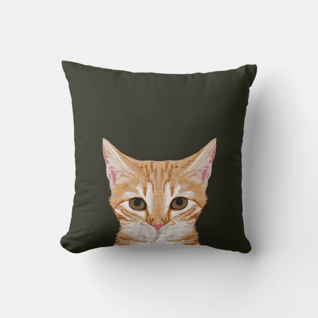 Chase - Cute tabby cat pillow for cat person gifts (Front)