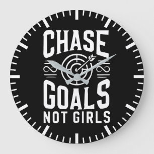 Chase Goals Not Girls - Gym, Hustle, Success Large Clock