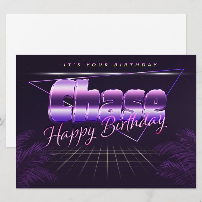 Chase Name First Name pura retro card Birthday (Front/Back)