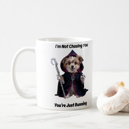 Chase or Race Fun Dog Mug with Humorous Caption