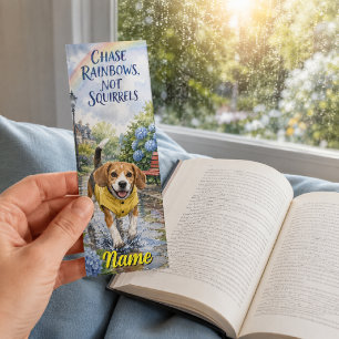 Chase Rainbows Not Squirrels Watercolor Beagle Bookmarks