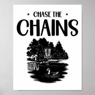 Chase The Chains Disc Golf Frisbee Art Poster