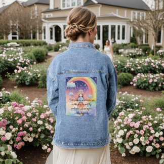 "Chase the Colors: Rainbow-Inspired Denim Jacket