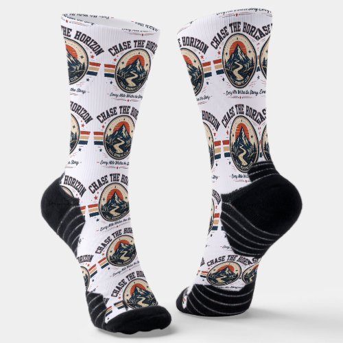 Chase The Horizon Trail Running Club Vintage Tee Socks