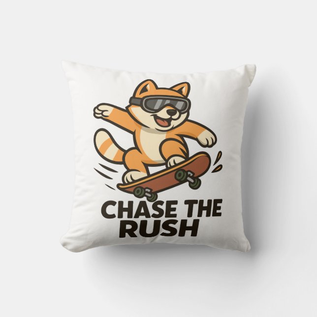 Chase The Rush Throw Pillow (Front)