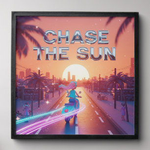 Chase the Sun –3D Motivational Wall Art Print Peel And Stick Photo Tile