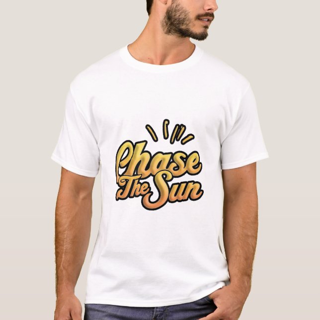 Chase The Sun – Retro Minimal Summer Adventure Tee (Front)