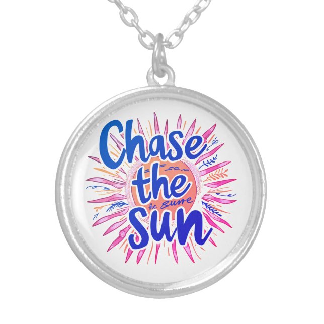Chase the Sun Silver Plated Necklace (Front)