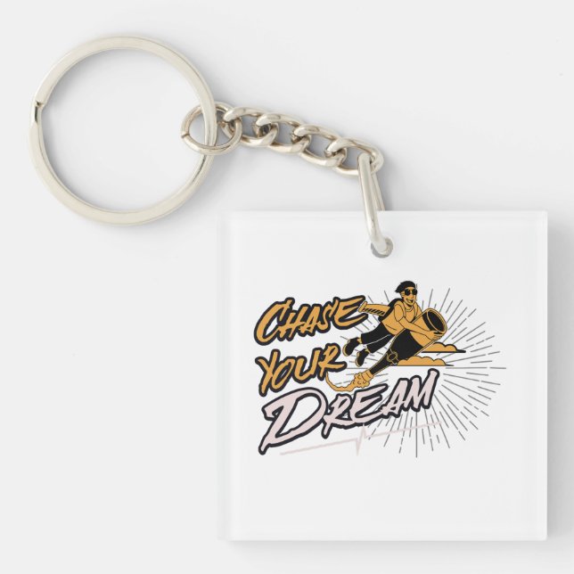 Chase Your Dream |  Inspirational Quote Keychain (Front)