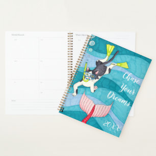 Chase Your Dreams Scuba Kitty Any Date Planner
